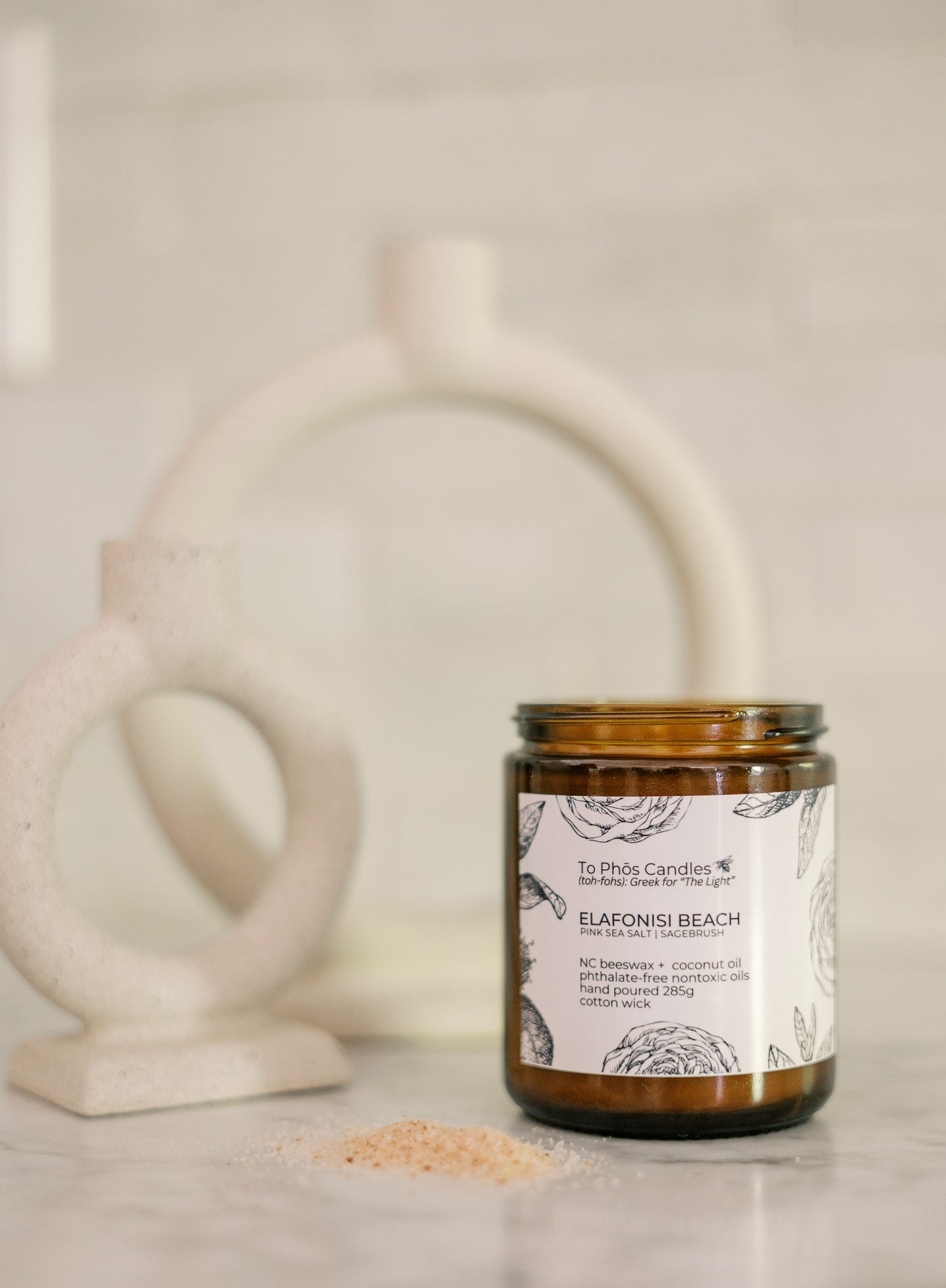 Elafonísi Beach Beeswax Candle
