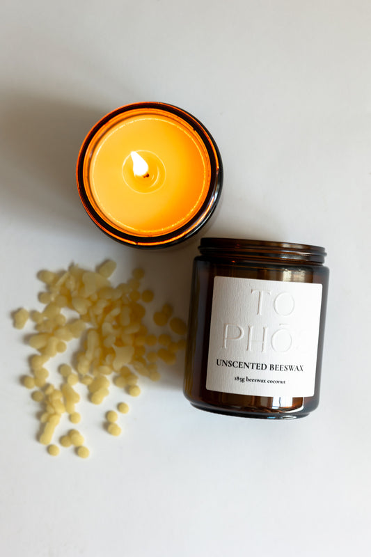 Purifying Unscented Beeswax Candle