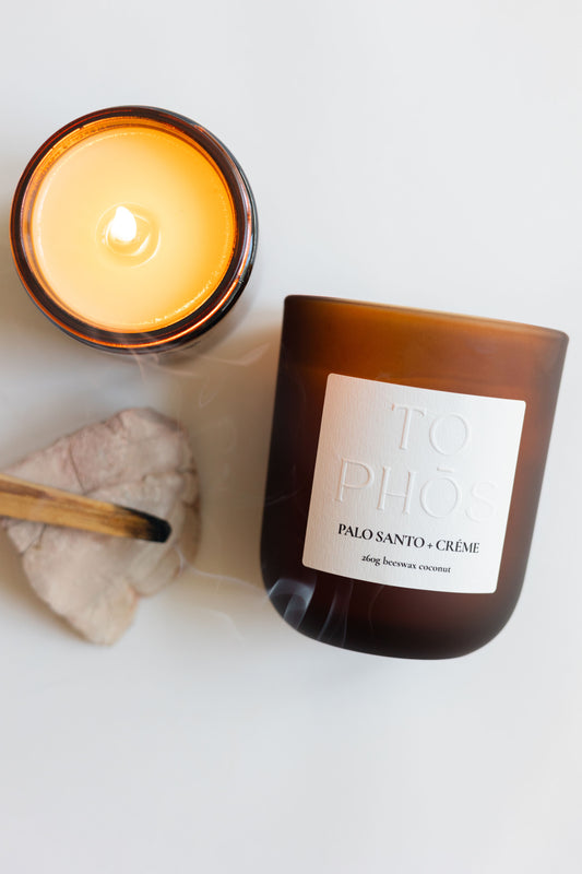 Palo Santo + Crème Beeswax Candle