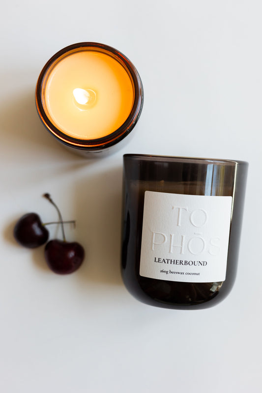 Leatherbound Beeswax Candle