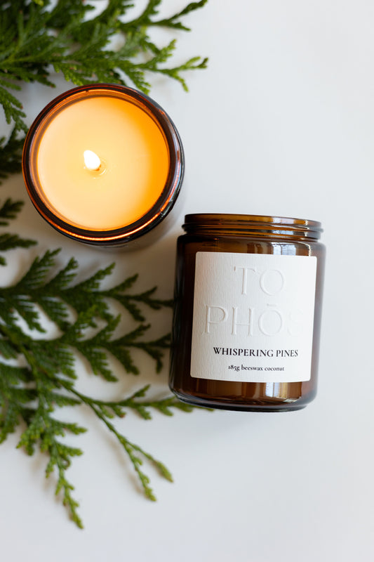 Whispering Pines Beeswax Candle