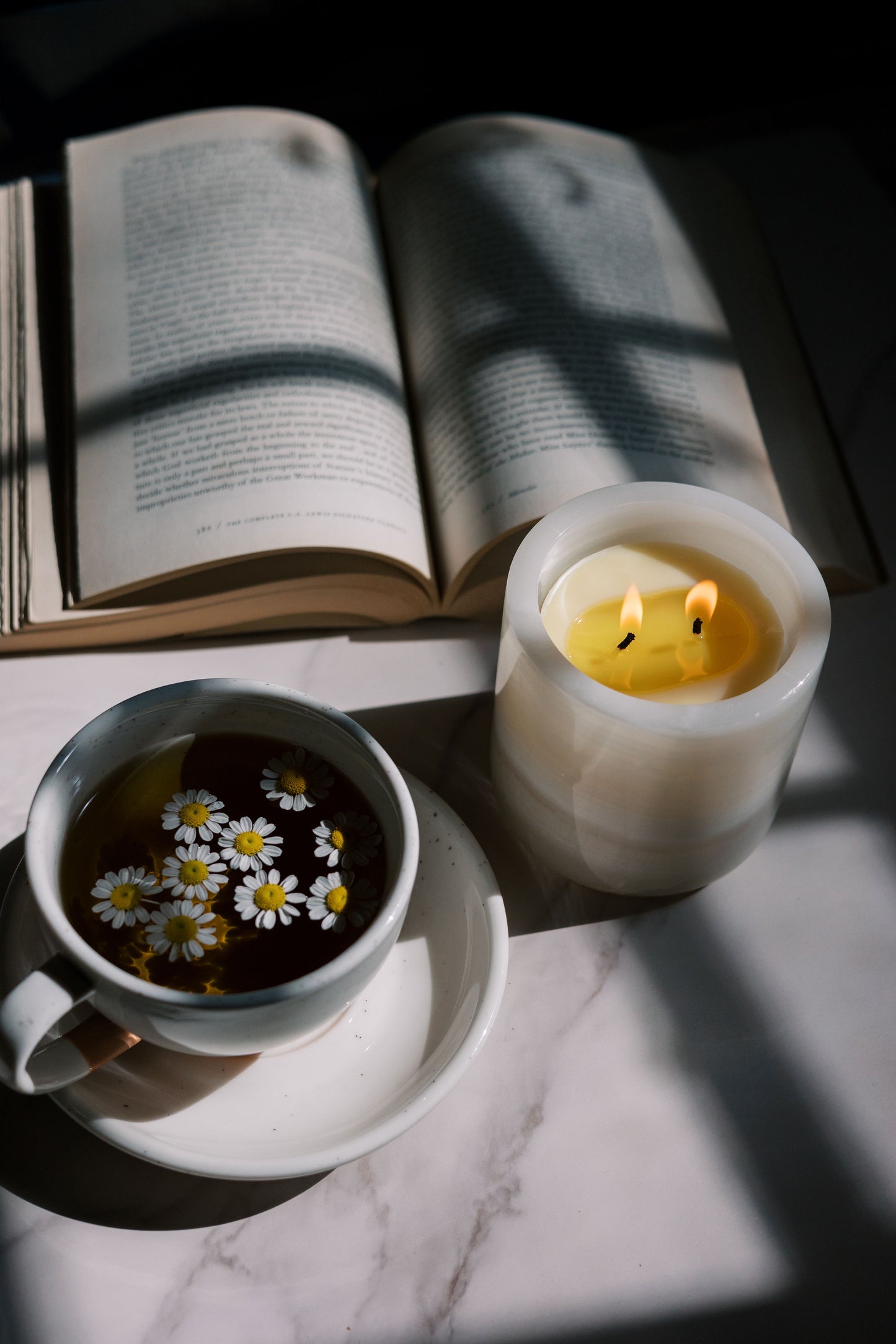 Tea Leaves + Birch Beeswax Candle