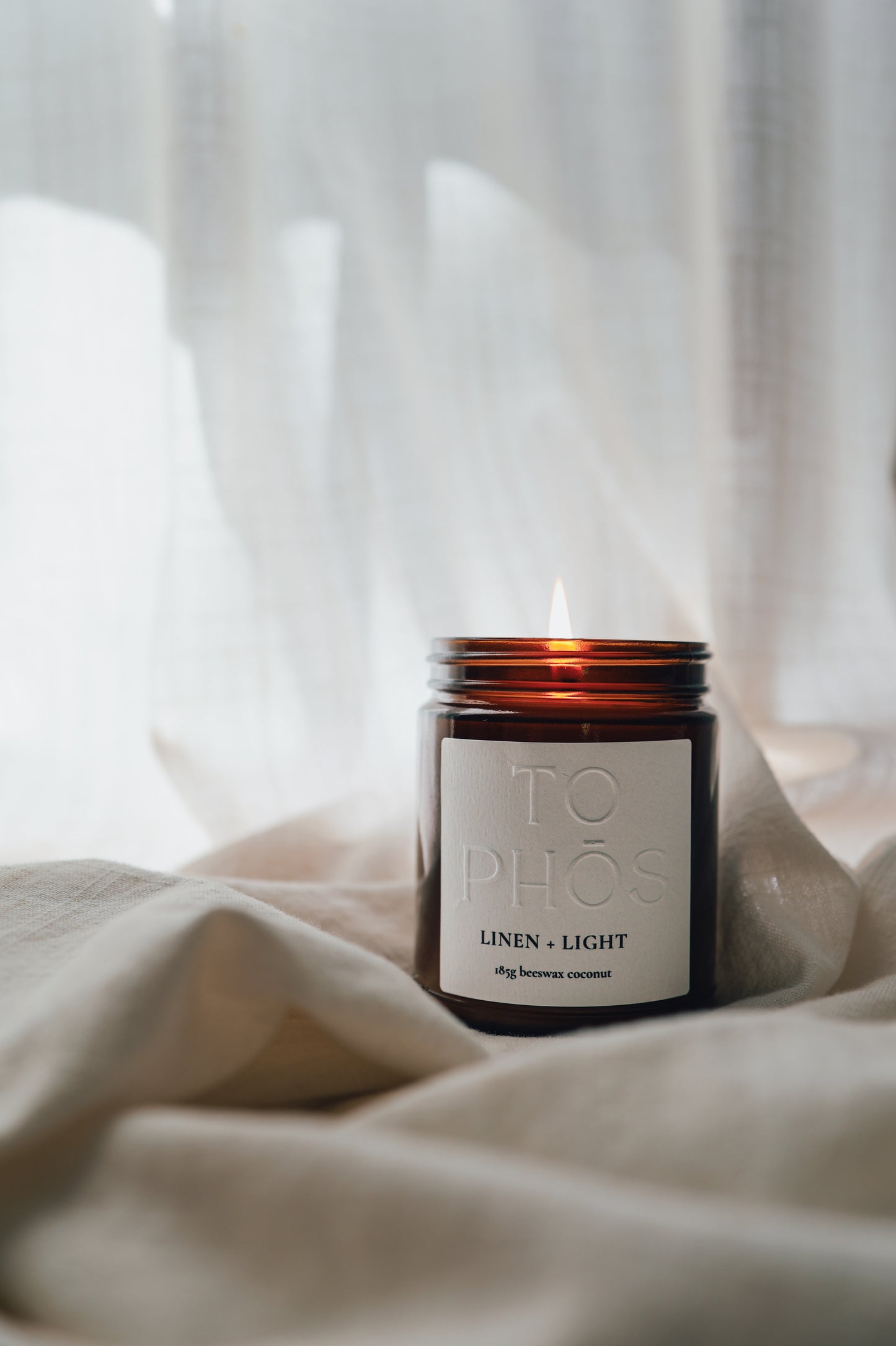 Linen + Light Beeswax Candle