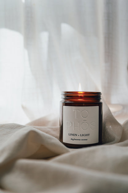 Linen + Light Beeswax Candle