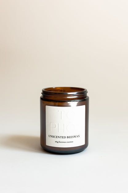 Purifying Unscented Beeswax Candle