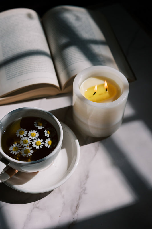Tea Leaves + Birch Beeswax Candle