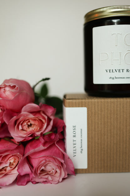 Velvet Rose Beeswax Candle