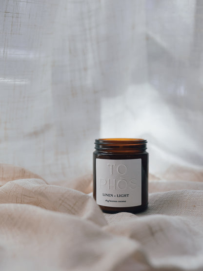 Linen + Light Beeswax Candle