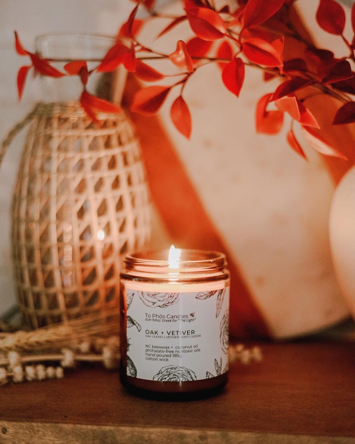 Oak + Vetiver Beeswax Candle