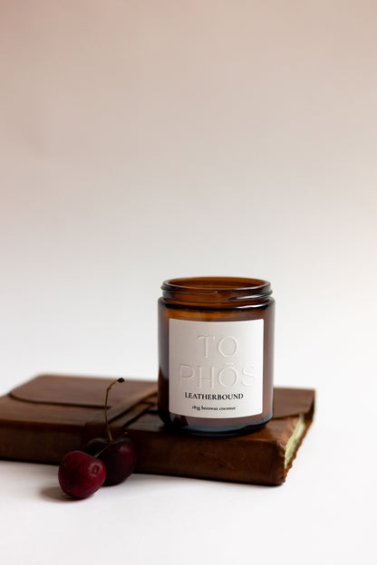 Leatherbound Beeswax Candle